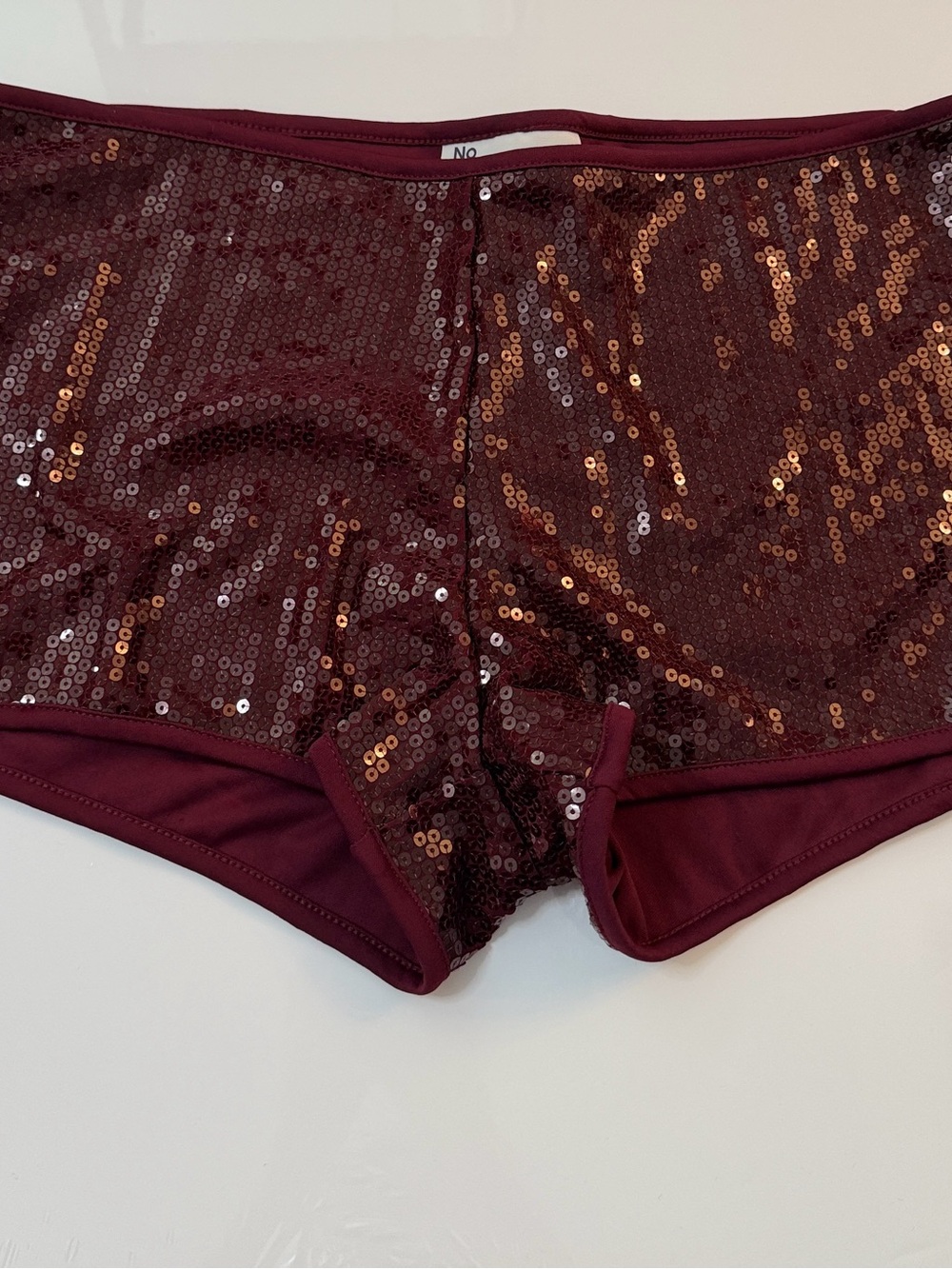 No Boundaries Sequin Boyshorts - Burgundy